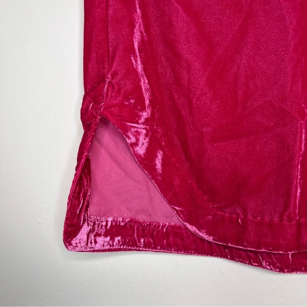 HP 🎉 NWT Free People Annalise Velvet Skirt in Pink Phenom - Picture 7 of 10